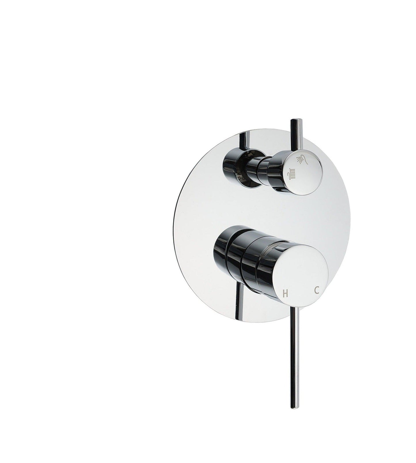 Round Wall Mixer with Diverter 140mm Backing Plate - Available in 5 Colours