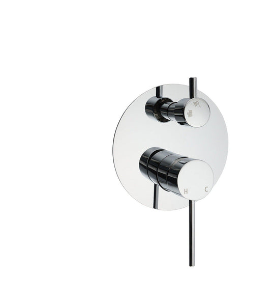 Round Wall Mixer with Diverter 140mm Backing Plate - Available in 5 Colours