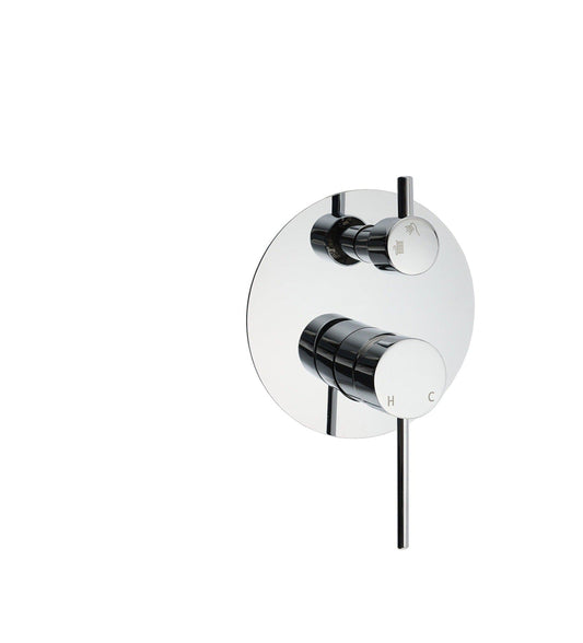 Round Wall Mixer with Diverter 140mm Backing Plate - Available in 5 Colours