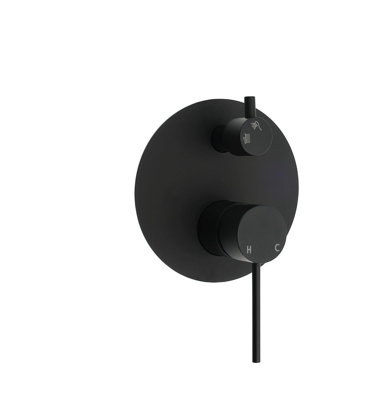 Round Wall Mixer with Diverter 140mm Backing Plate - Available in 5 Colours