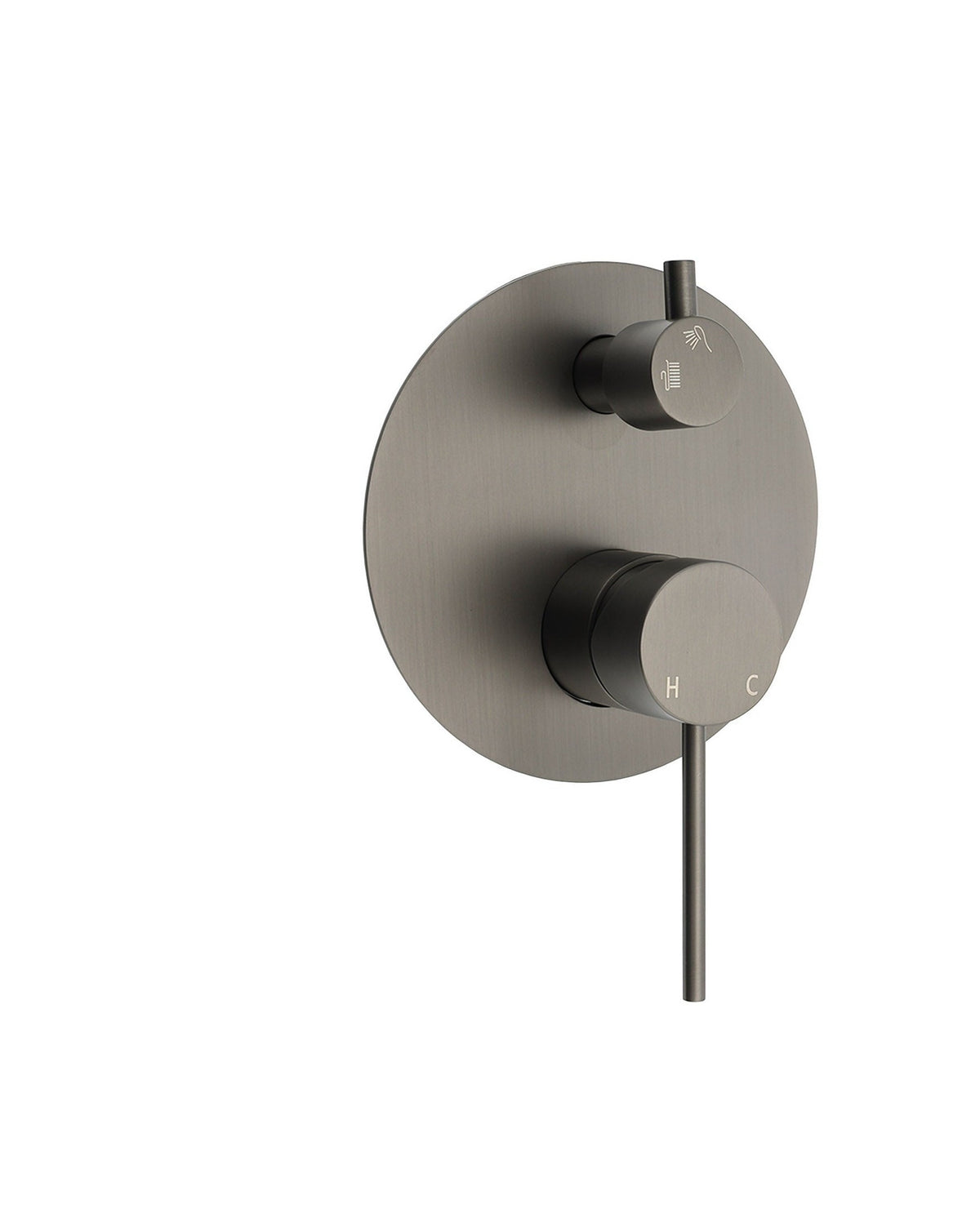 Round Wall Mixer with Diverter 140mm Backing Plate - Available in 5 Colours
