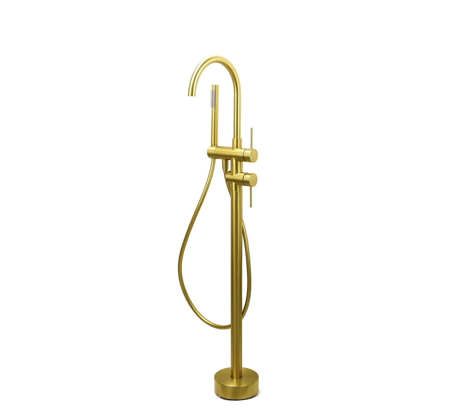 Round Freestanding Bath Outlet Spout with Handheld Shower - Available in 5 Colours