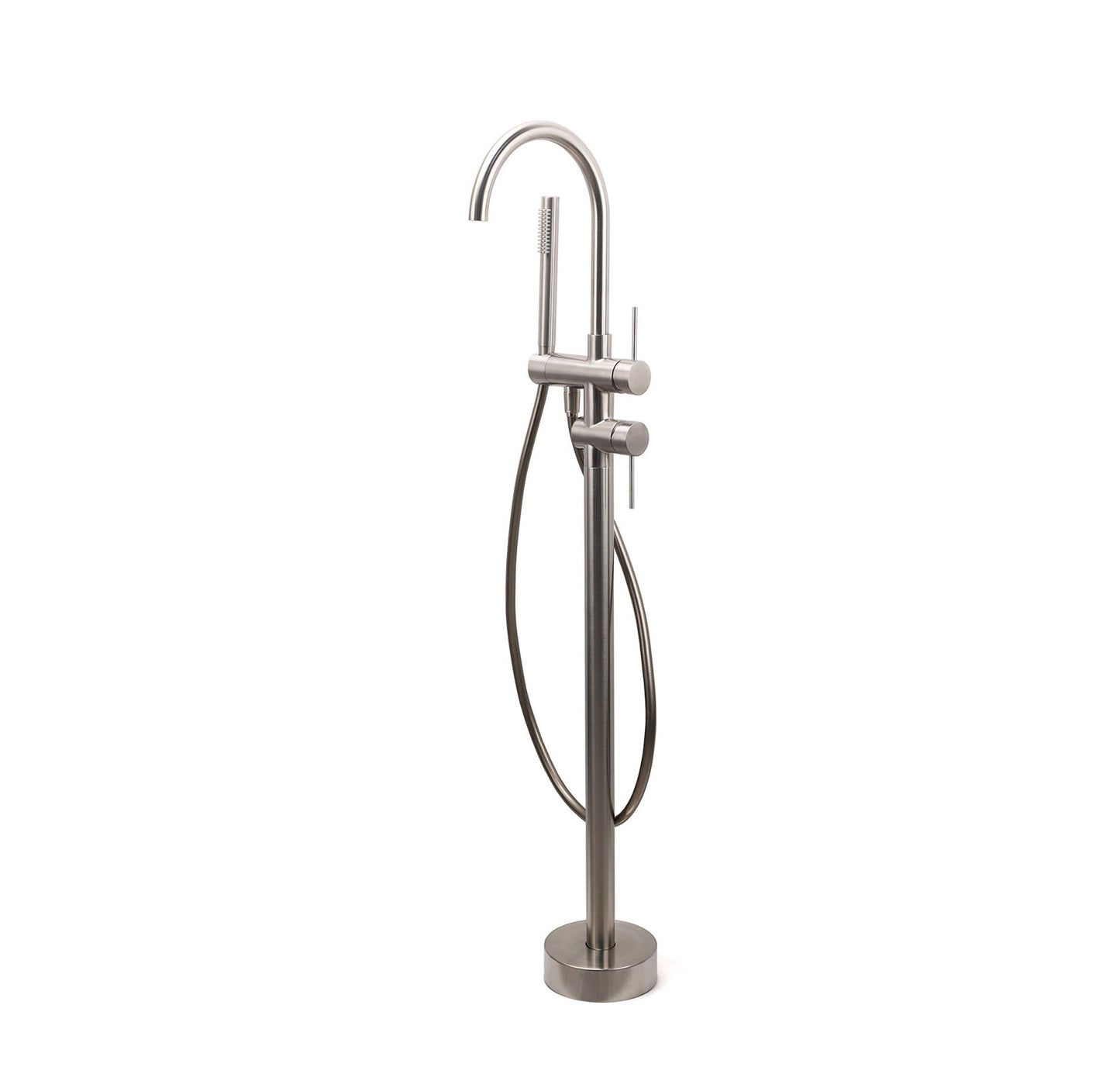 Round Freestanding Bath Outlet Spout with Handheld Shower - Available in 5 Colours