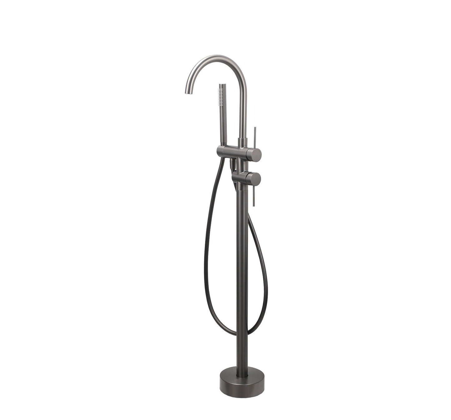 Round Freestanding Bath Outlet Spout with Handheld Shower - Available in 5 Colours
