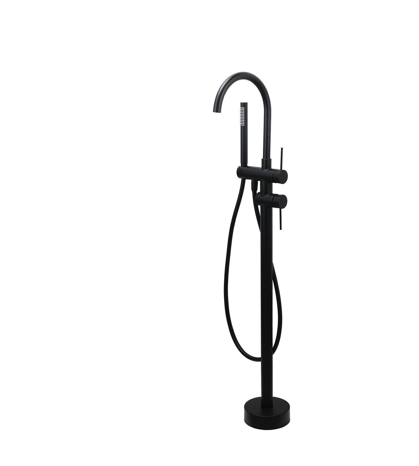 Round Freestanding Bath Outlet Spout with Handheld Shower - Available in 5 Colours