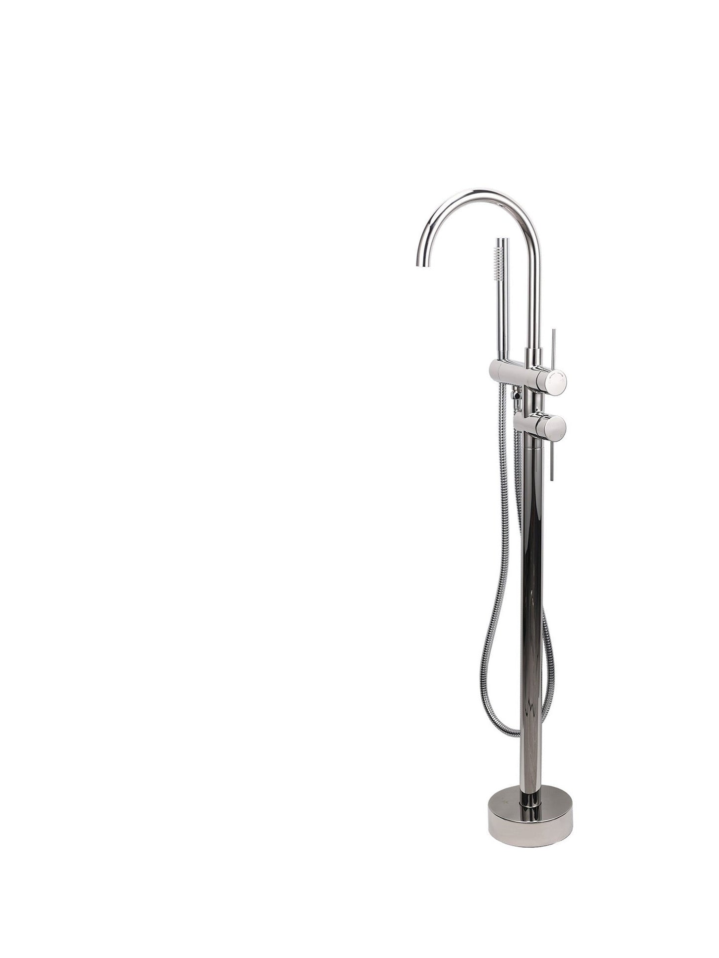 Round Freestanding Bath Outlet Spout with Handheld Shower - Available in 5 Colours