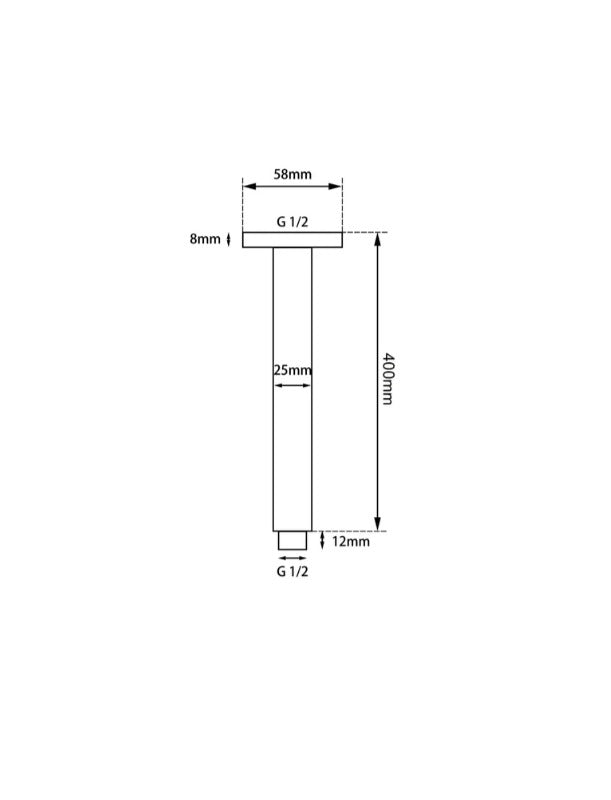 400mm Round Ceiling Arm (Dropper) - Available in 5 Colours