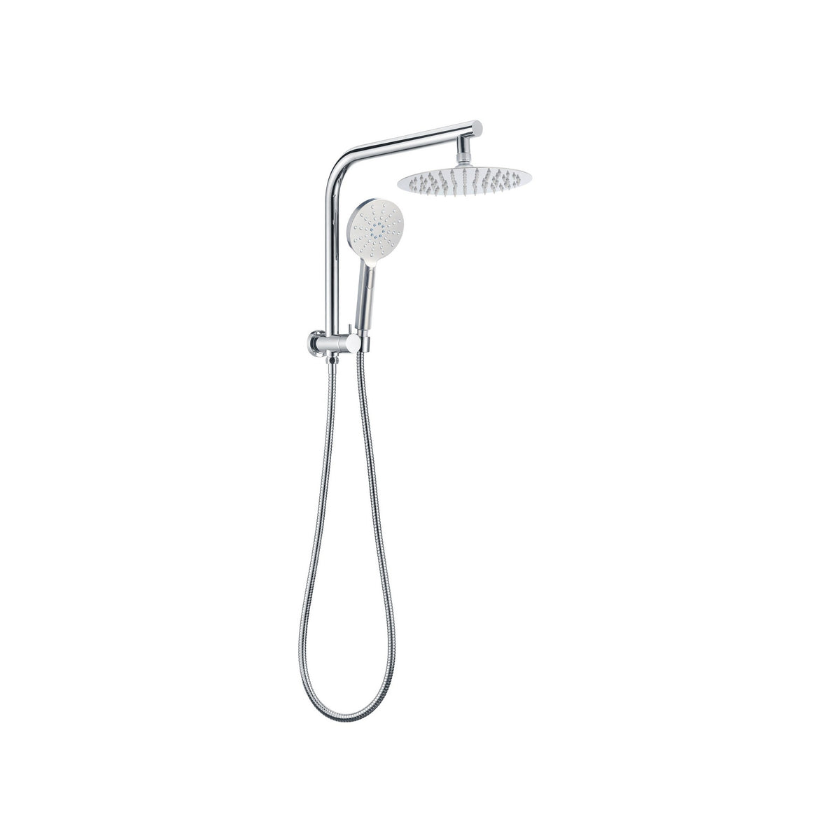 Round Half Shower Rail 200mm head - Available in 5 Colours with SS Hose