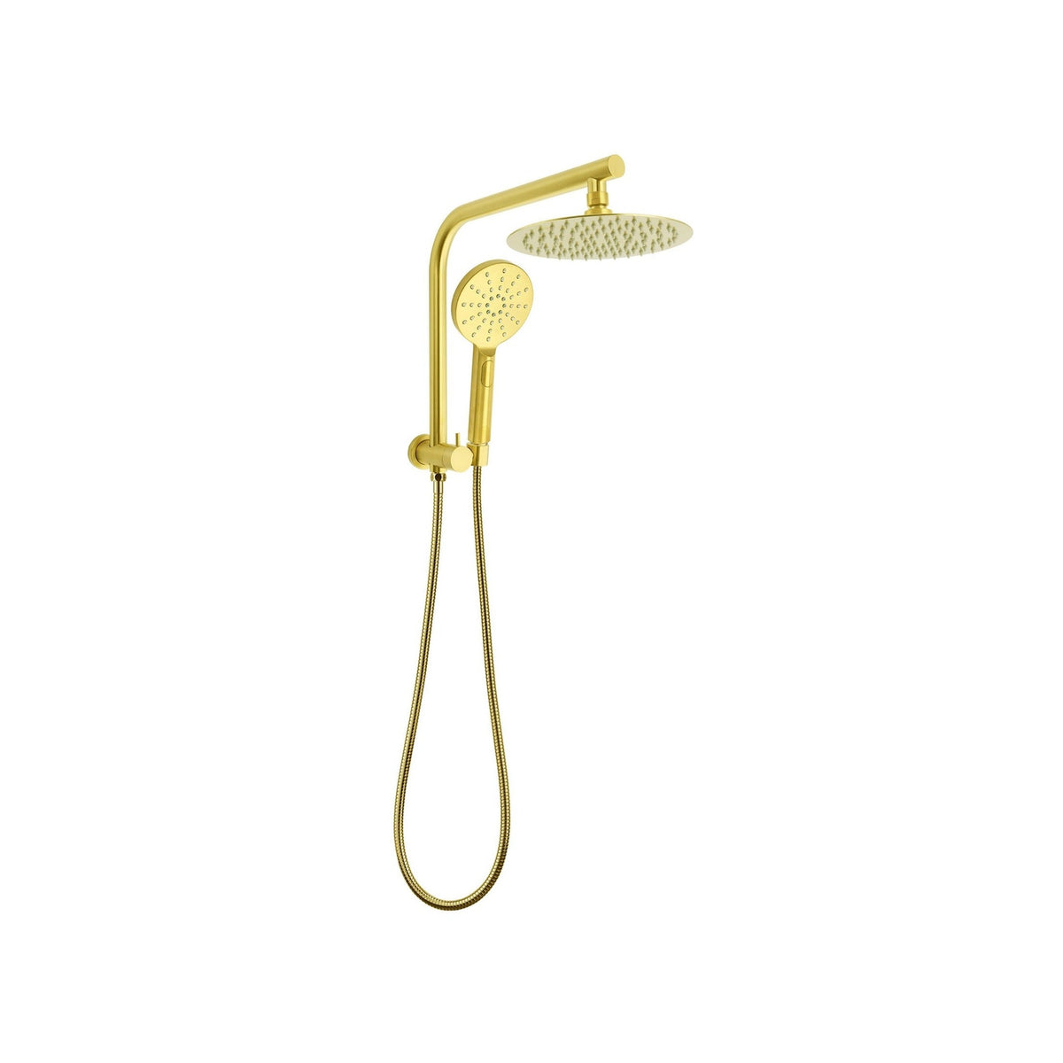 Round Half Shower Rail 200mm head - Available in 5 Colours with SS Hose