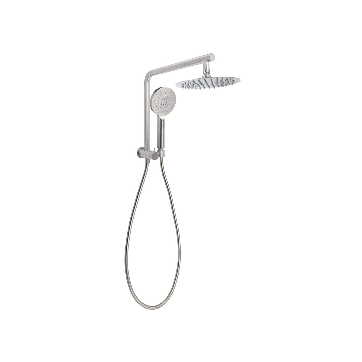 Round Half Shower Rail 200mm head - Available in 5 Colours with SS Hose