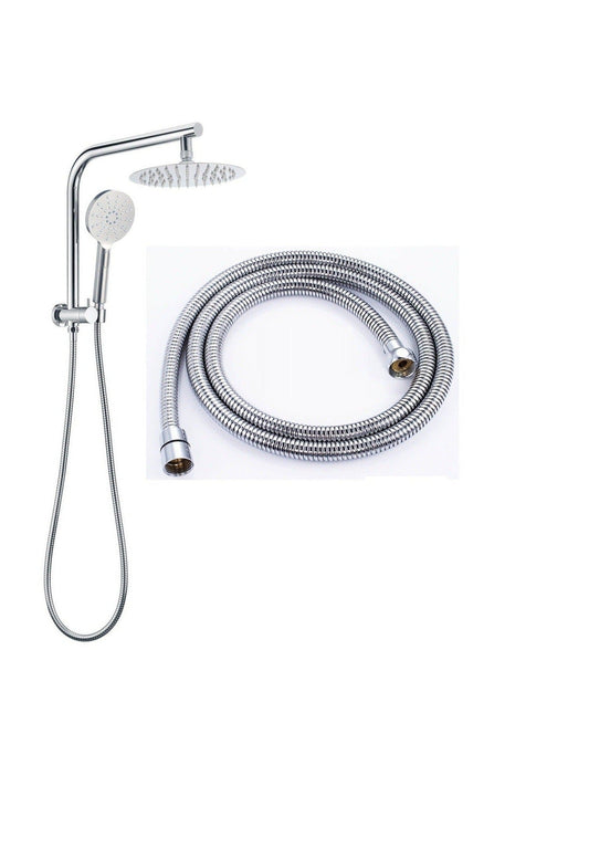 Round Half Shower Rail 200mm head - Available in 5 Colours with SS Hose