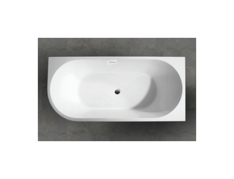 KHEUB LUXE 1700 RIGHT HAND GLOSS WHITE WITH OVERFLOW BATH