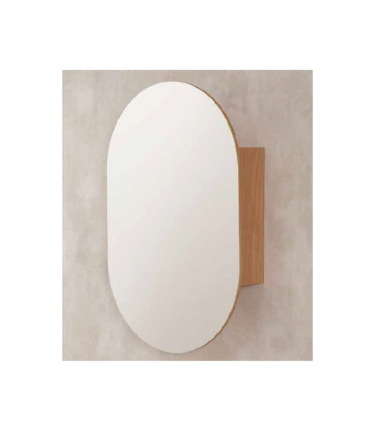 Oval Shaving Cabinet 600mm Wide x 900mm Rosewood