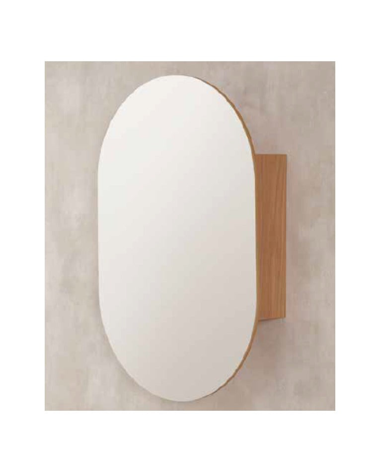 Oval Shaving Cabinet 600mm Wide x 900mm Rosewood