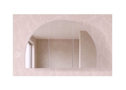 1200mm wide 1/2 Moon Arch Shaving Cabinet Matte White