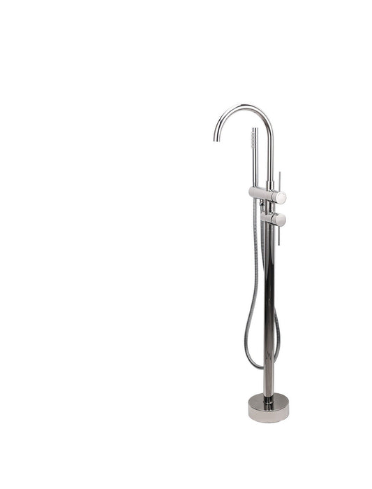 Round Freestanding Bath Outlet Spout with Handheld Shower - Available in 5 Colours