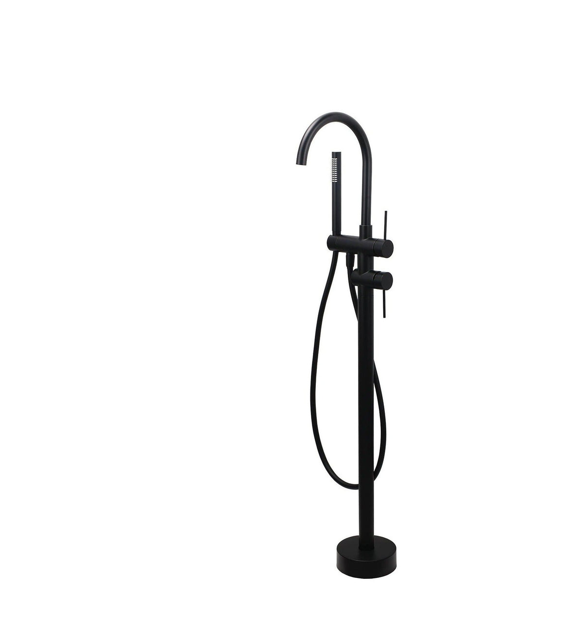 Round Freestanding Bath Outlet Spout with Handheld Shower - Available in 5 Colours