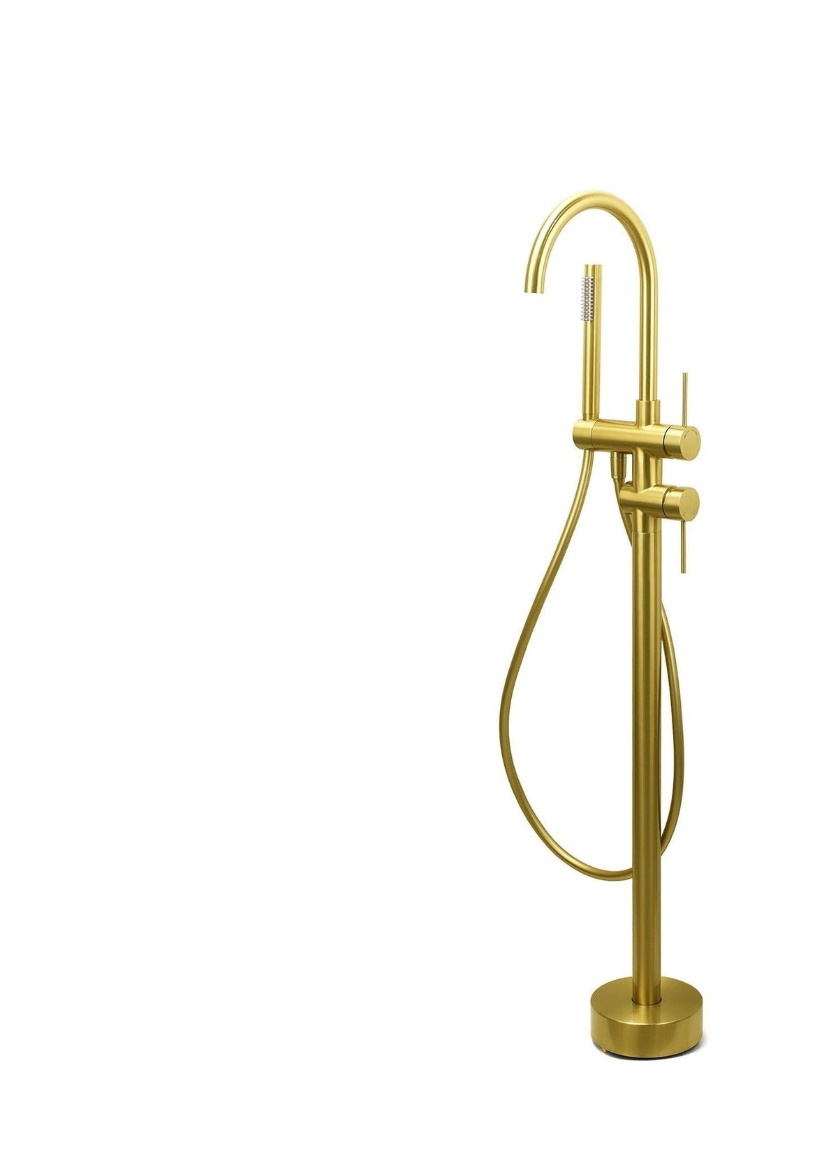 Round Freestanding Bath Outlet Spout with Handheld Shower - Available in 5 Colours