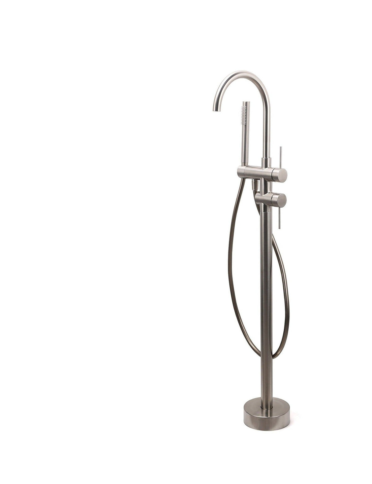Round Freestanding Bath Outlet Spout with Handheld Shower - Available in 5 Colours