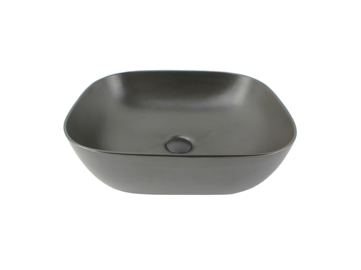 505*405*145 FEATHER EDGE BLACK MATTE RECTANGLE CURVE BASIN