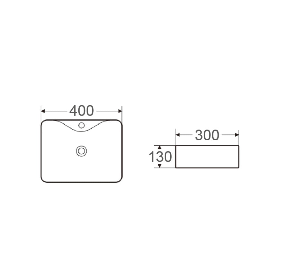 BRONTE Above Counter Basin 400x300x130mm