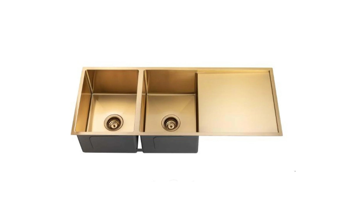 1160 DOUBLE BOWL DRAINER SS SINK - Available in 4 Colours