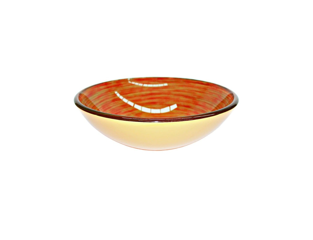 ORANGE ZEST 420*140 Orange * Yellow Round Tempered Glass Countertop Vanity Basin
