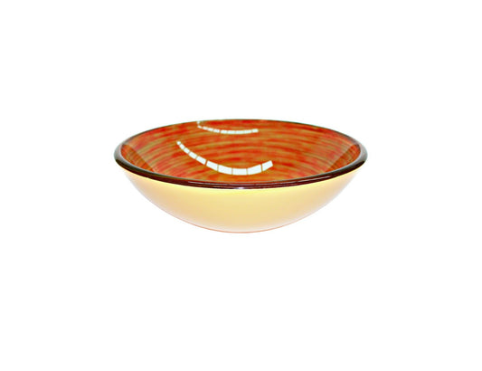 ORANGE ZEST 420*140 Orange * Yellow Round Tempered Glass Countertop Vanity Basin