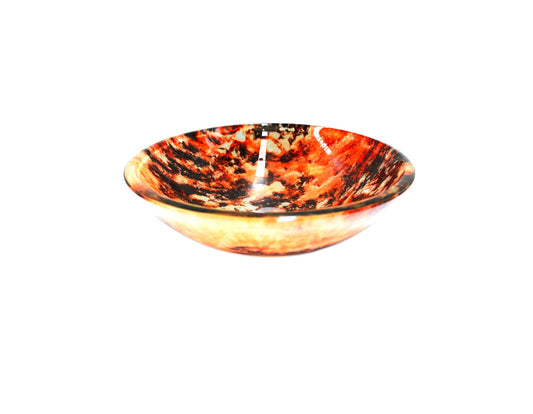 SUNKIST 420*140 Orange * Yellow & Brown Multi Double Layer Round Tempered Glass Vanity Basin