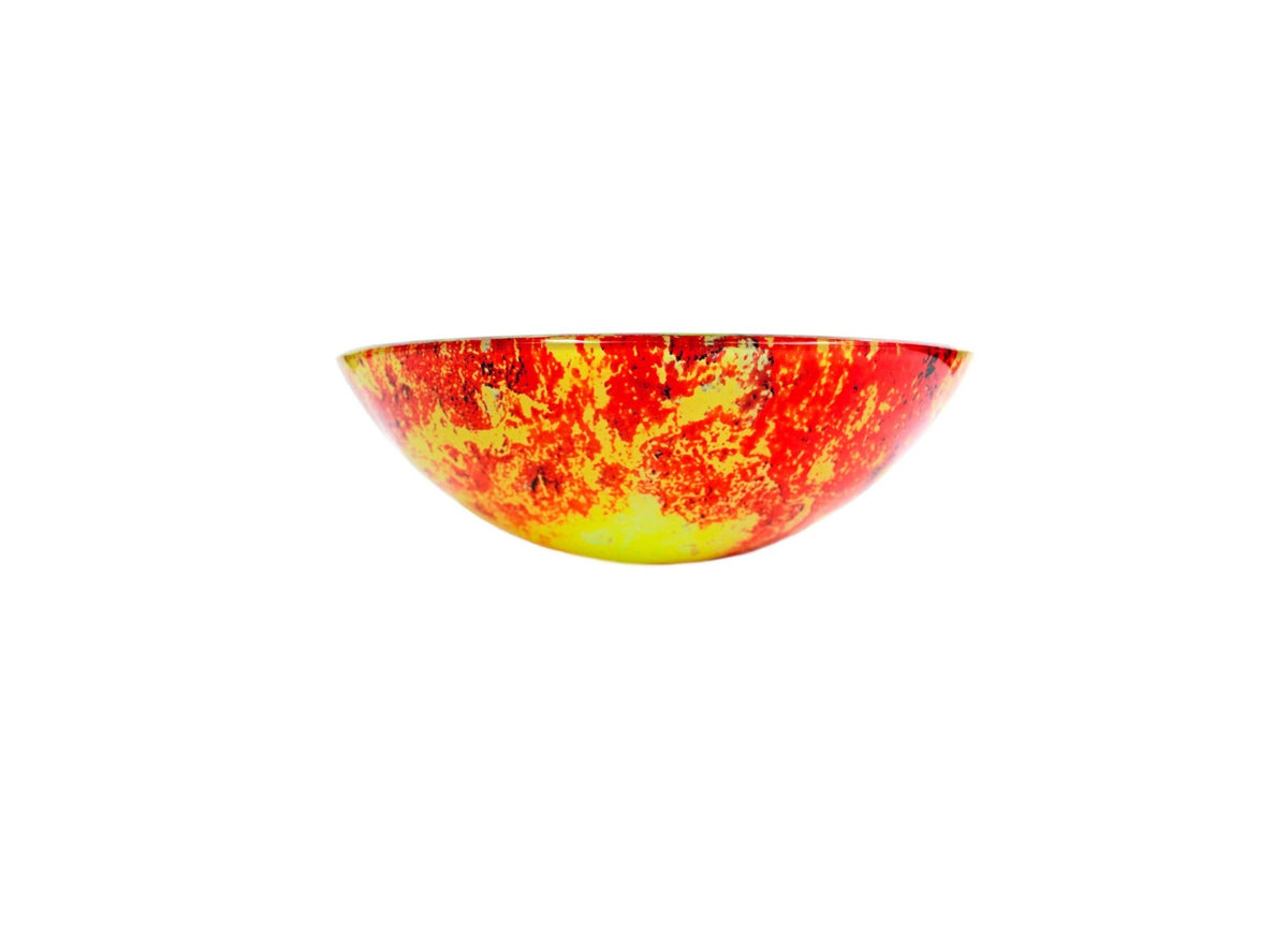 SUMMER RAIN 420*140 Yellow * Orange Round Double Layer Tempered Glass Vanity Basin