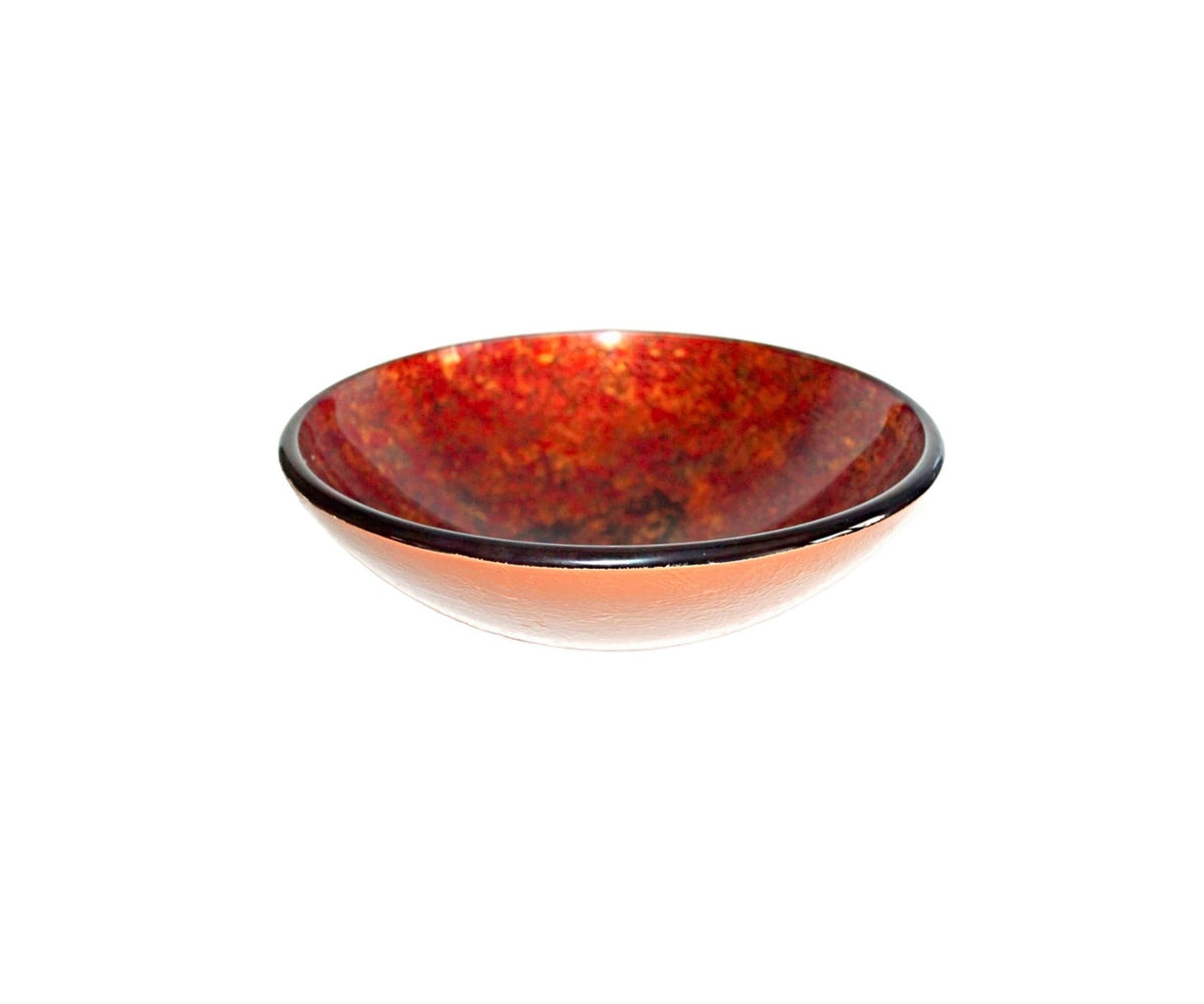 GOLDEN PALACE 420*140 Red * Gold & Orange Round Tempered Glass Vanity Basin