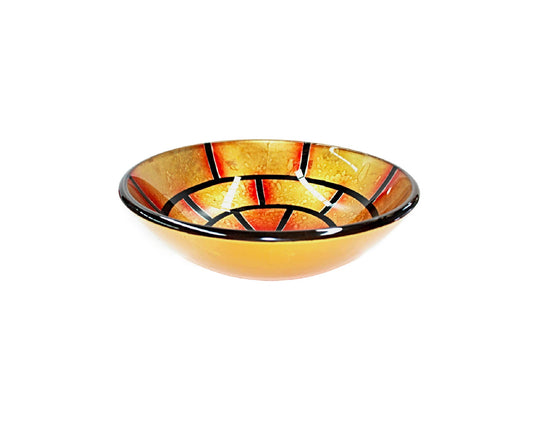JASMINE 420*140 Gold * Black & Orange Round Tempered Glass Vanity Basin