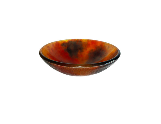 VENUS 420*140 Burnt Orange * Brown Round External Textured Tempered Glass Countertop Vanity Basin