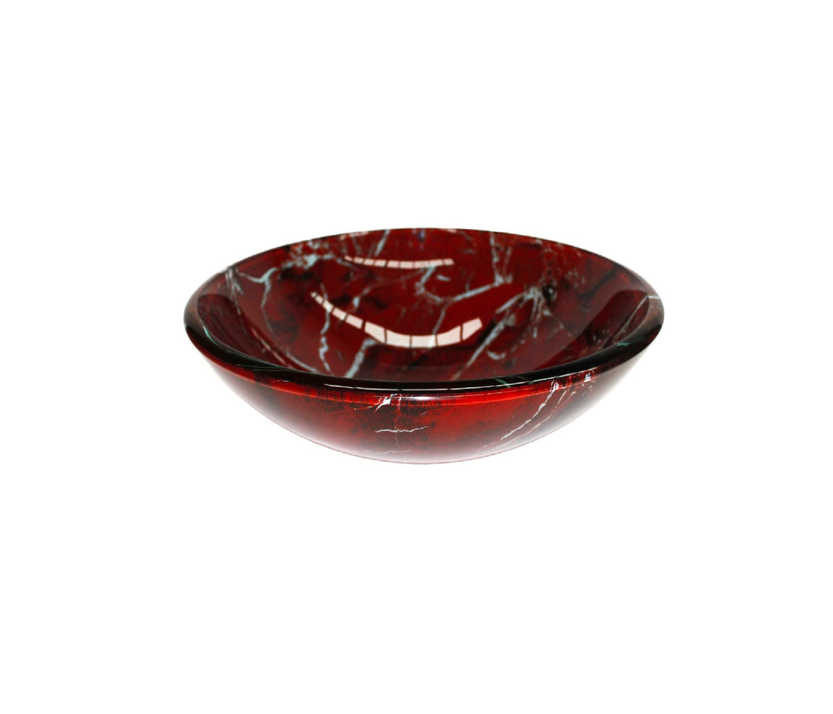 BURNT UMBER 420*140 Red Marble Vein Round Double Layer Tempered Glass Countertop Vanity Basin