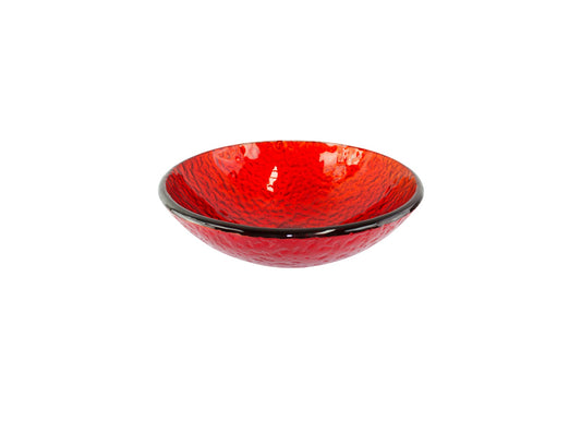 VOLCANO RED 420*140 Red Round Textured Tempered Glass Vanity Basin