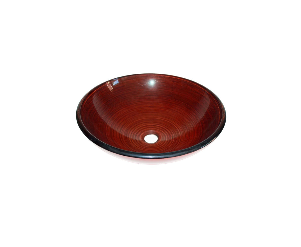 BURNT HUE 420*140 Round Salmon Pink * Black Tempered Glass Countertop Vanity Basin