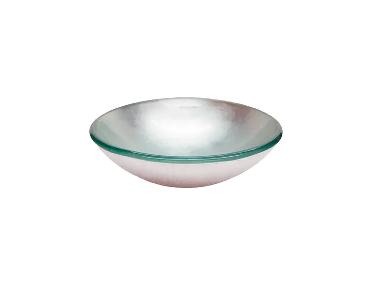 MIRAGE 420*140 Silver Round Tempered Glass Countertop Vanity Basin