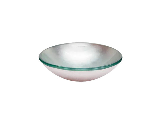 MIRAGE 420*140 Silver Round Tempered Glass Countertop Vanity Basin