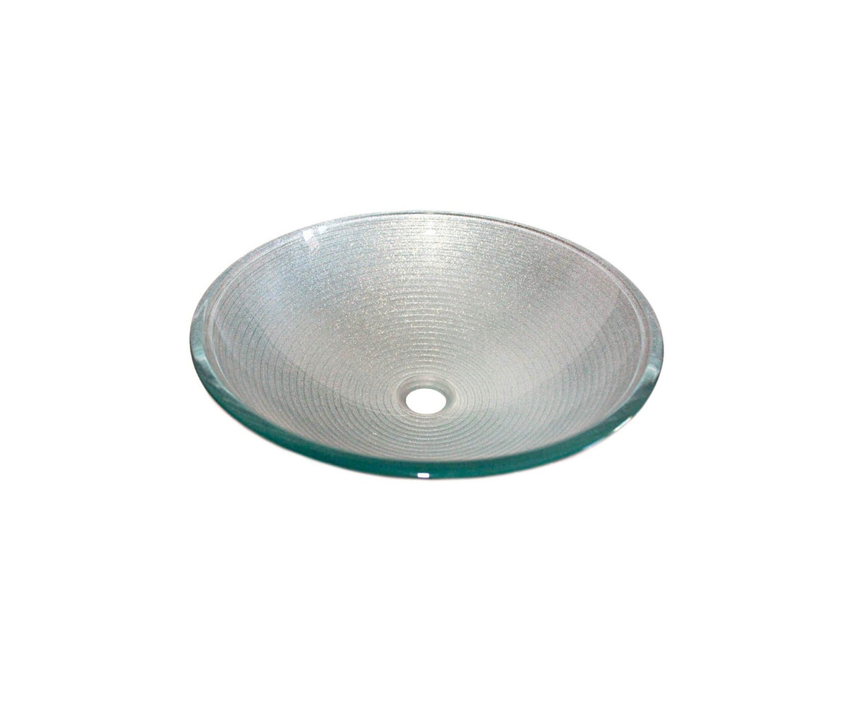 SIREN 420*140 Silver Bling Round Tempered Glass Countertop Vanity Basin
