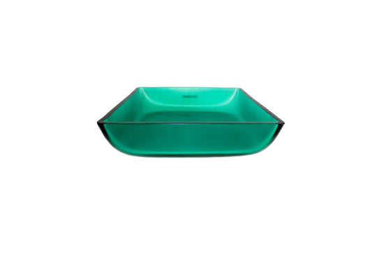 EMERALD 390*390*100 Square Semi-Translucent Tempered Glass Vanity Basin