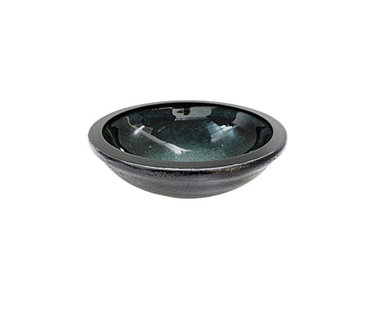 RAVEN 405*140 Green * Night Black Round Thick Edge Tempered Glass Countertop Vanity Basin