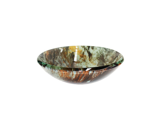 CAMEO 420*140 Brown * White Round Double Layer Tempered Glass Countertop Vanity Basin