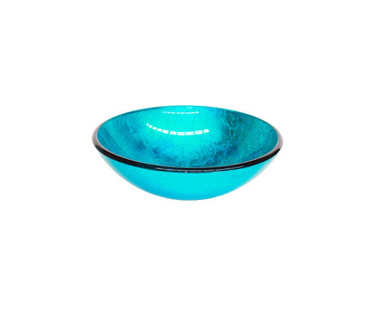 BLUE LURE 420*140 Blue Round Tempered Glass Countertop Vanity Basin