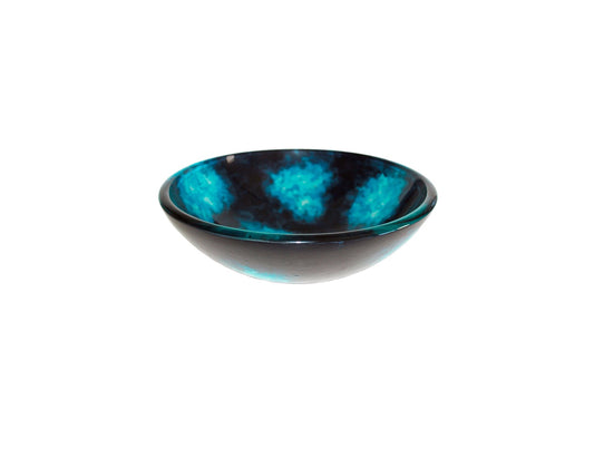 SAPPHIRE BLUE 420*140 Blue * Black Round Tempered Glass Countertop Vanity Basin