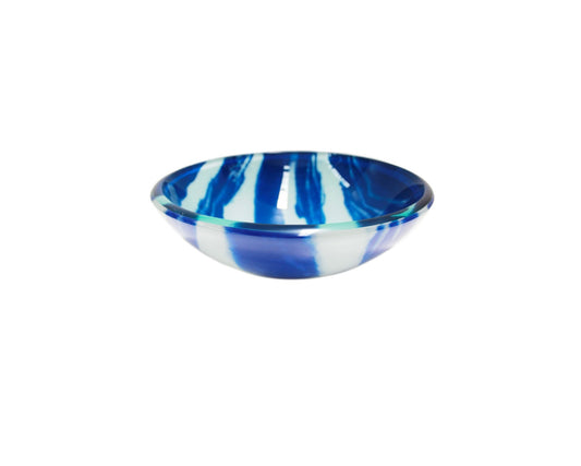 WAVE 420*140 Blue * White Round Double Layer Tempered Glass Countertop Vanity Basin