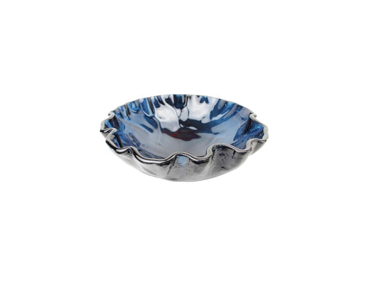 CLAMSHELL DEEP BLUE 420*140 Blue * Black Round Round Clamshell Tempered Glass Countertop Basin