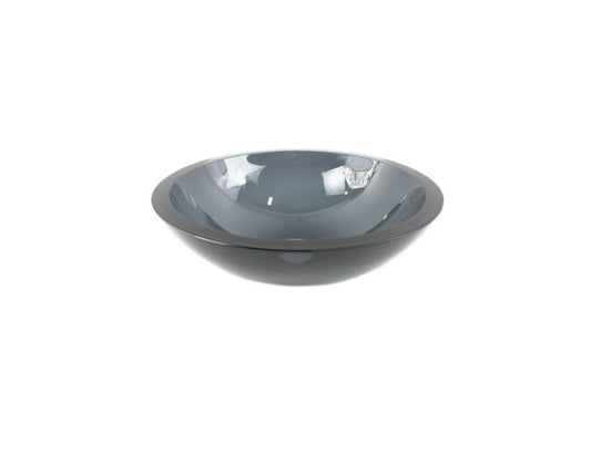 MIDNIGHT SHADE 420*135*19 Black Round Thick Edge Semi-Translucent Tempered Glass Countertop Vanity Basin