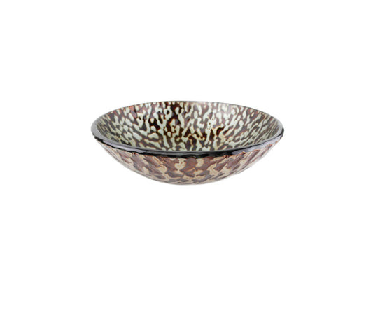 TORNADO 420*140 Black * Silvery Gold Round Tempered Glass Countertop Basin