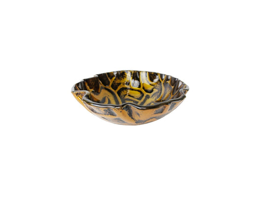 CLAMSHELL GOLD 420*140 Gold * Brown Round Clamshell Tempered Glass Countertop Basin