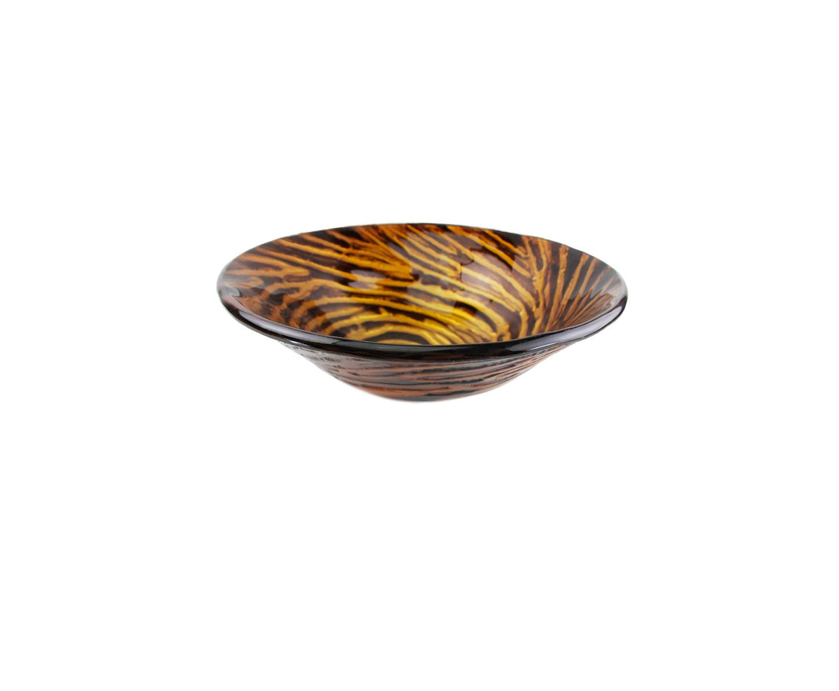 HURRICANE 420*140 Brown External Etch Round Tapered Tempered Glass Countertop Basin